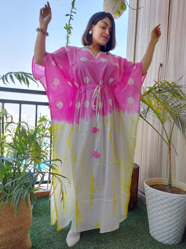 Cotton Multi Colour Party Wear Digital Printed Kaftan