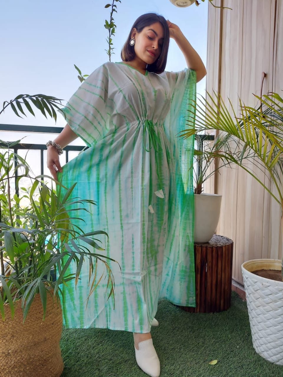 Cotton Multi Colour Party Wear Digital Printed Kaftan