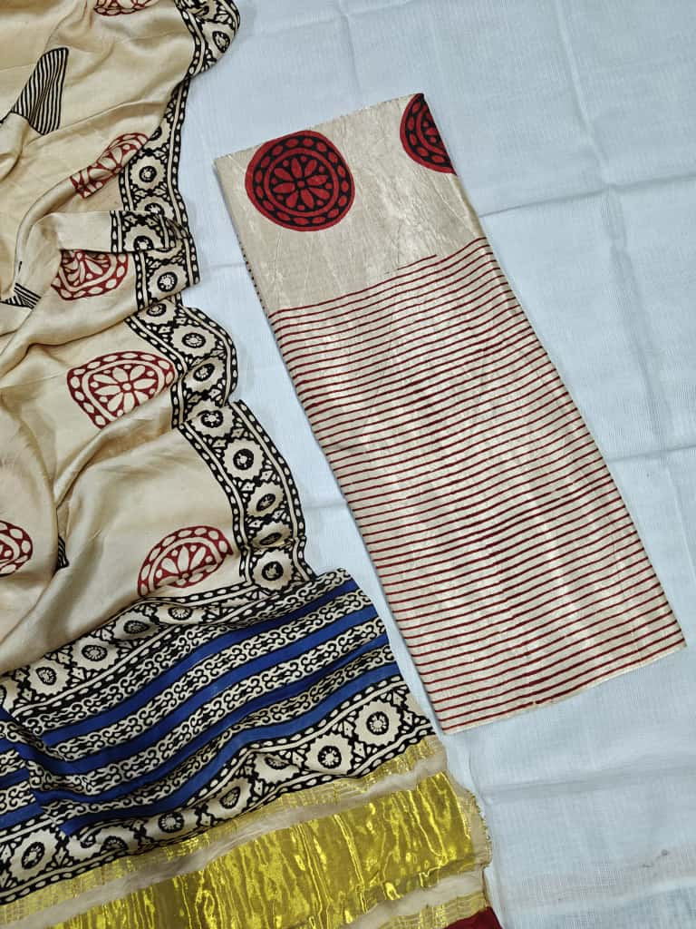 Bagh Printed Maheshwari Silk Saree